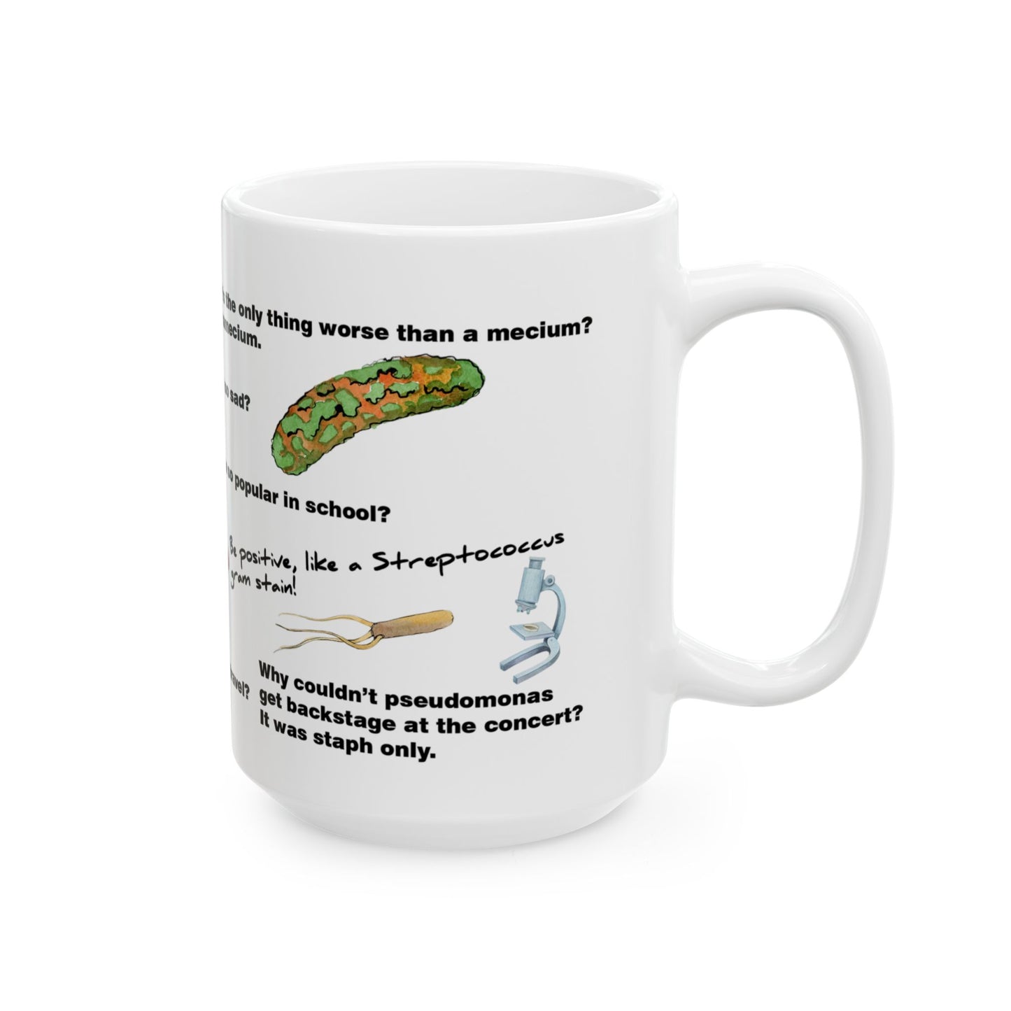 Microbiology Puns 15oz Ceramic Mug | Fun Gift for Microbiologists, Infectious Disease Professionals, Teachers