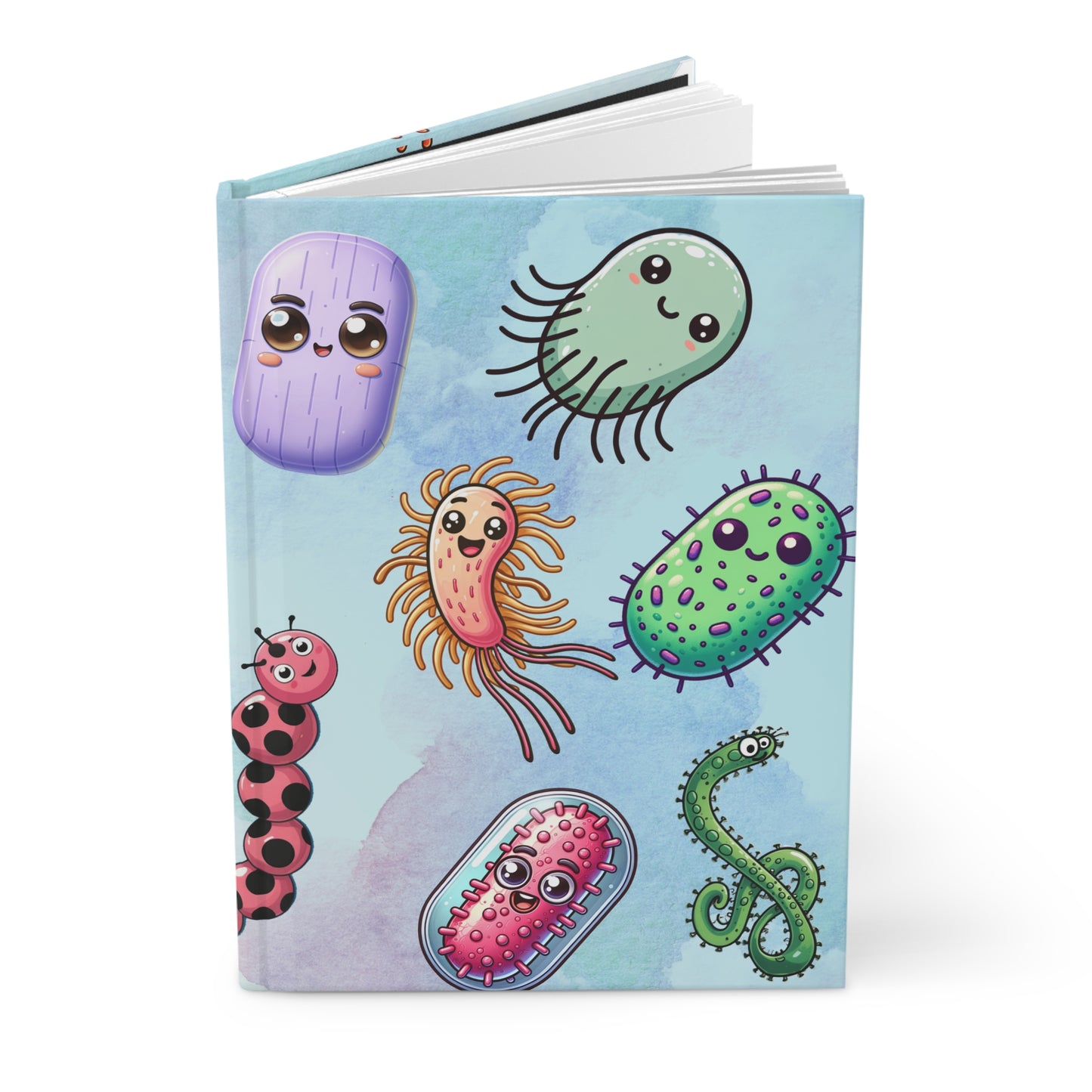 Hardcover Journal Matte, Cartoon Microbe Notebook - Wildlife Bird Lover Gift, Nature Journal, Bird Watching Diary, Animal Sketchbook,