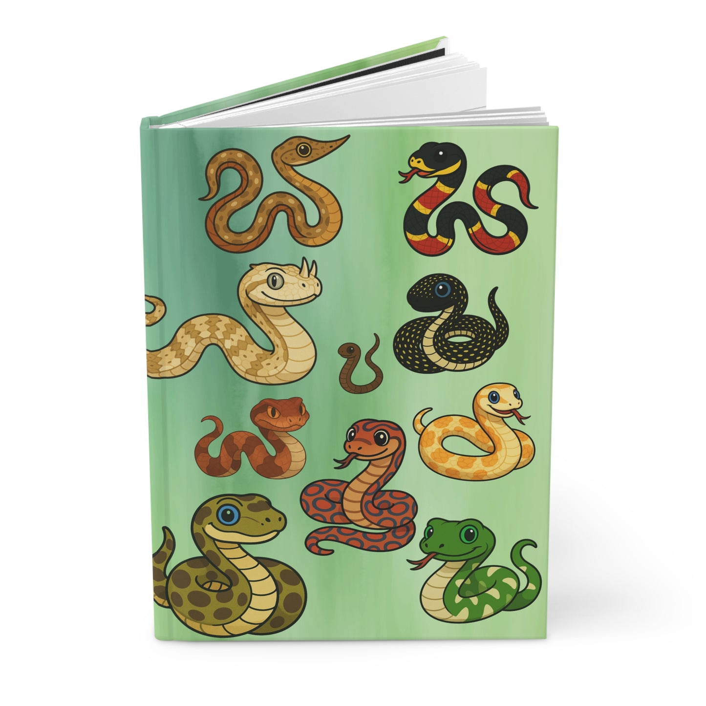 Snake Hardcover Journal Matte, Reptile Notebook, Serpent Diary, Lizard Notepad, Animal Lover Gift