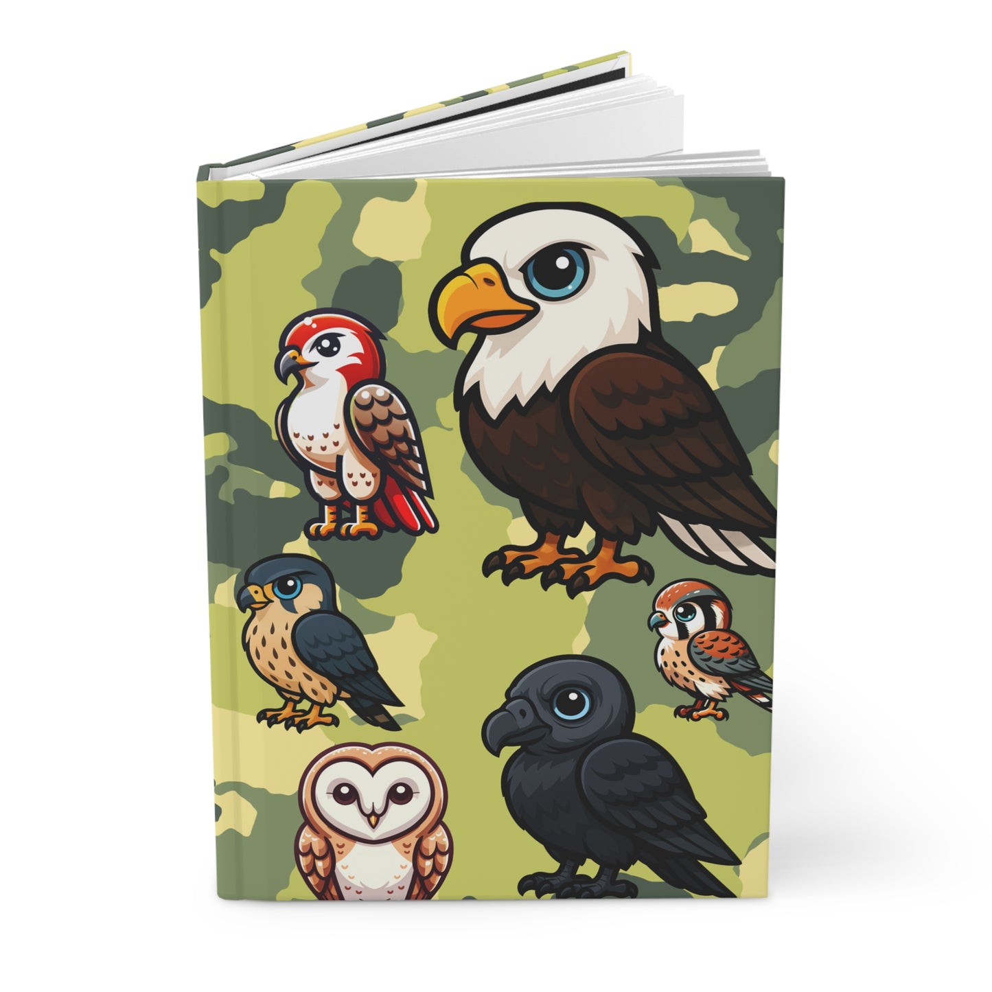 Birds of Prey Hardcover Journal Matte, Falconry Birdwatching Notebook, Raptors Wildlife Diary, Gift for Birders, Nature Lover Sketchbook