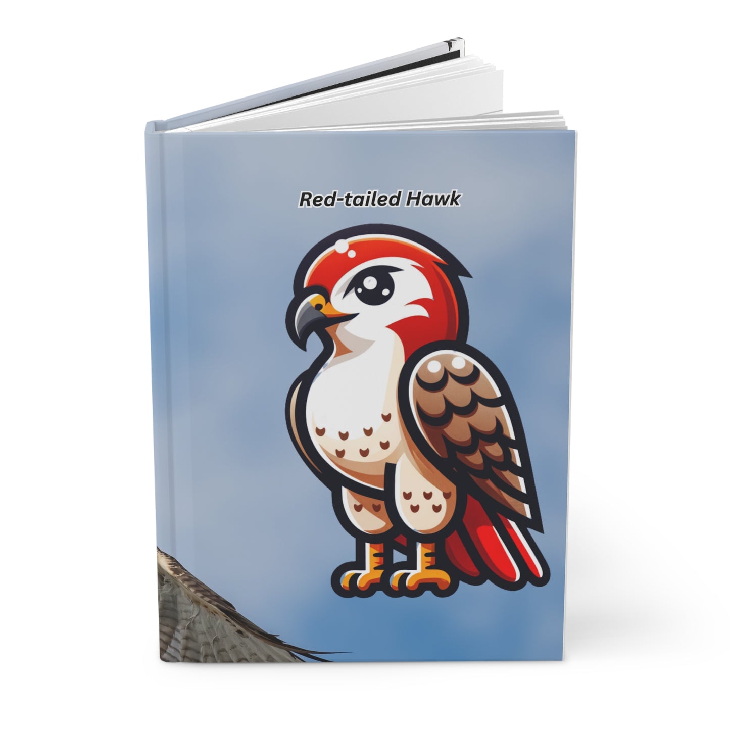 Hardcover Journal Matte, Red-tailed Hawk Notebook - Wildlife Bird Lover Gift, Nature Journal, Bird Watching Diary, Animal Sketchbook,