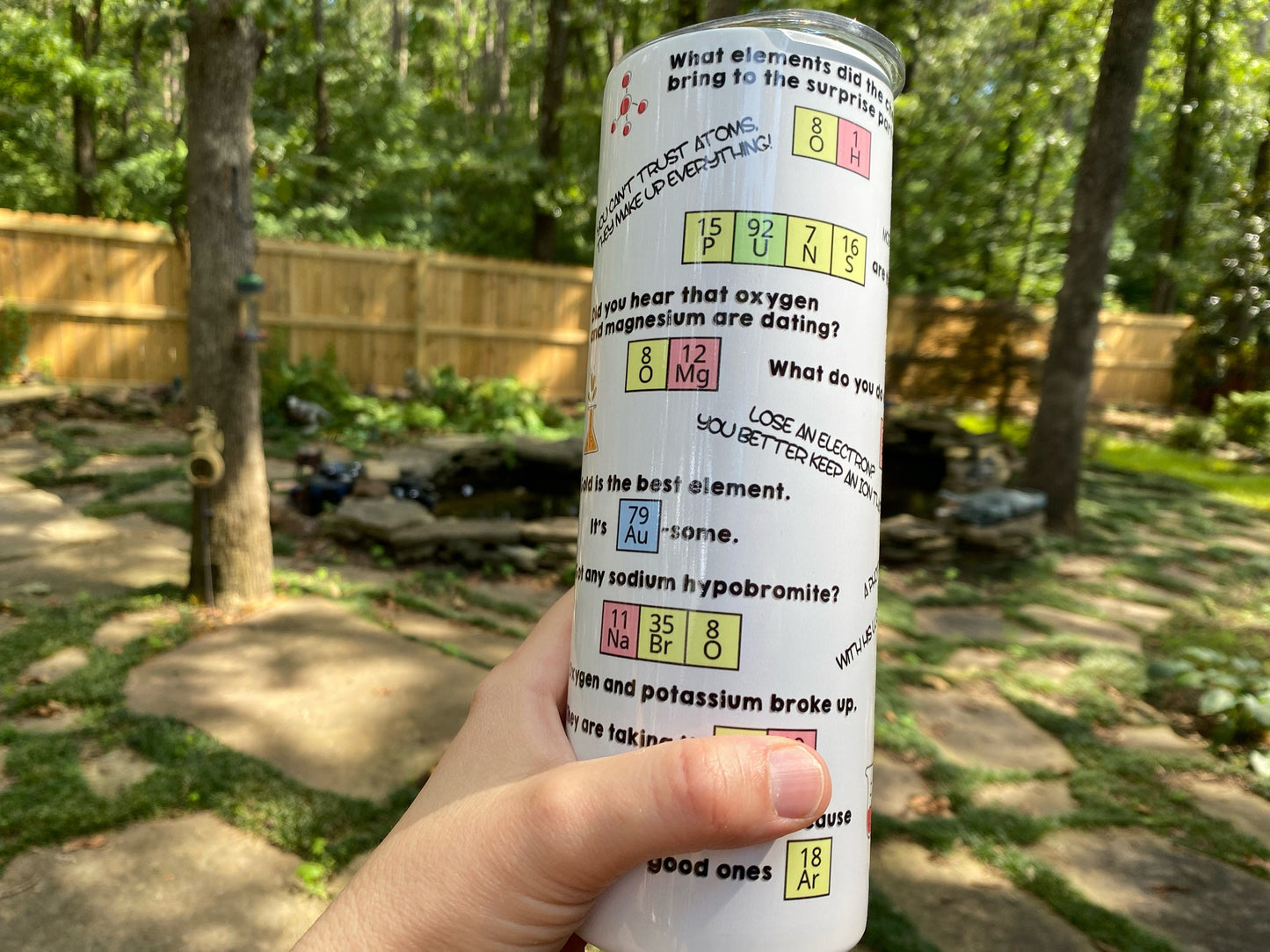 Chemistry Puns Chem Humor | 20oz Skinny Tumbler | Funny Gift for Chemist, Professor, Graduate, Student - Chemistry Jokes - Science Humor