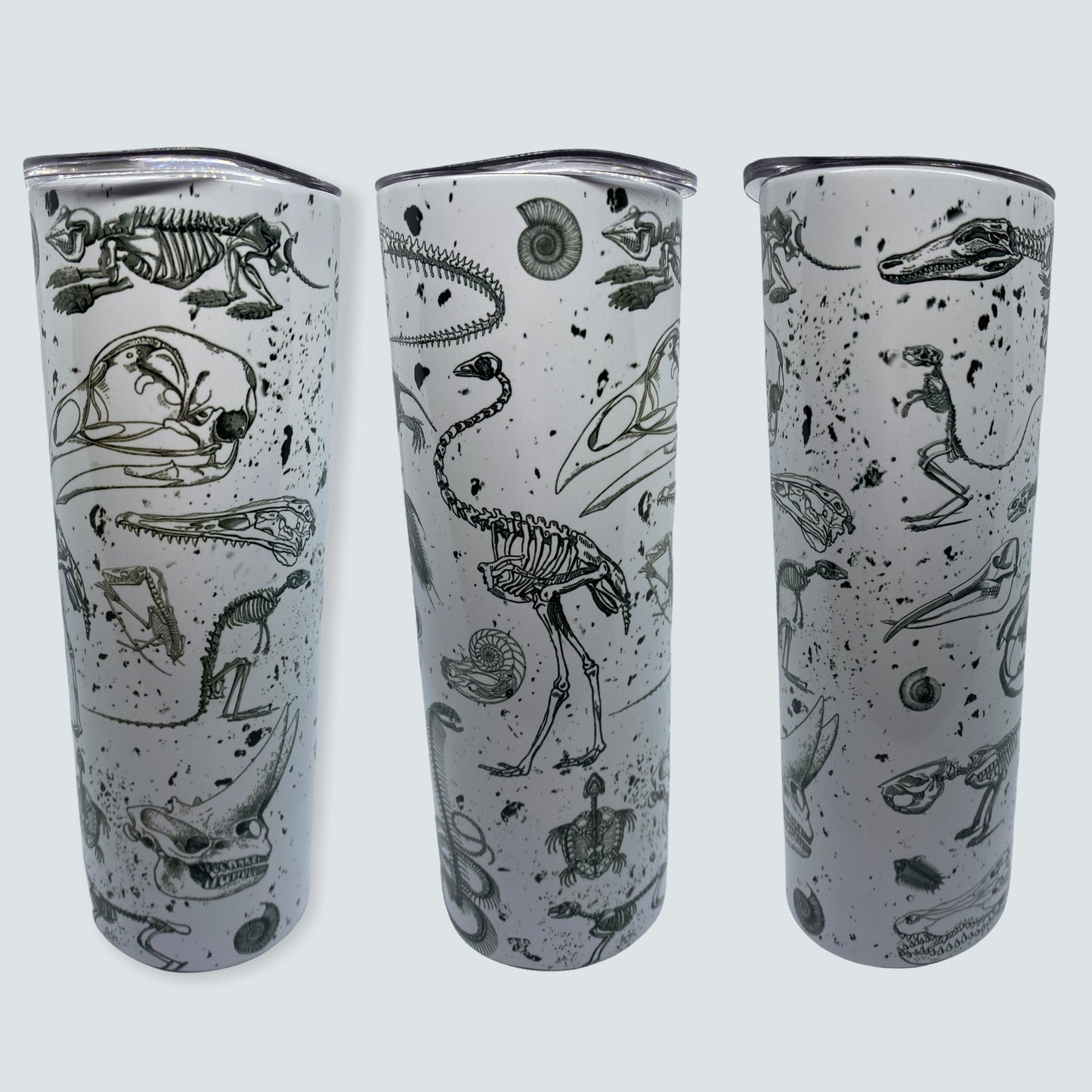 Animal Bones Glow Tumbler, Cup | 20oz Skinny Tumbler | Gift for Wildlife Scientists, Biologists, Vintage Animal, Glow