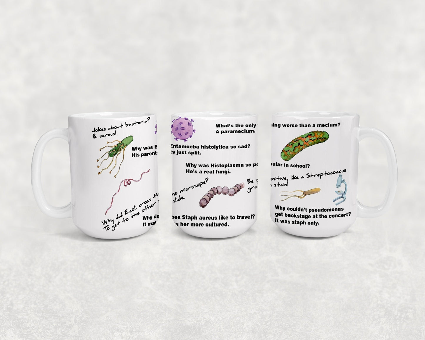 Microbiology Puns 15oz Ceramic Mug | Fun Gift for Microbiologists, Infectious Disease Professionals, Teachers