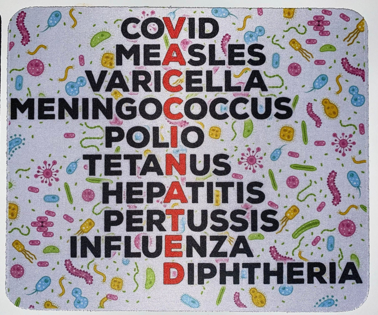 Vaccinated Mousepad, Vaccine Mousepad, Vaccinated Accessories, Nurse Mousepad, Vaccines Saves Lives, Vaccine Preventable Disease Accessories