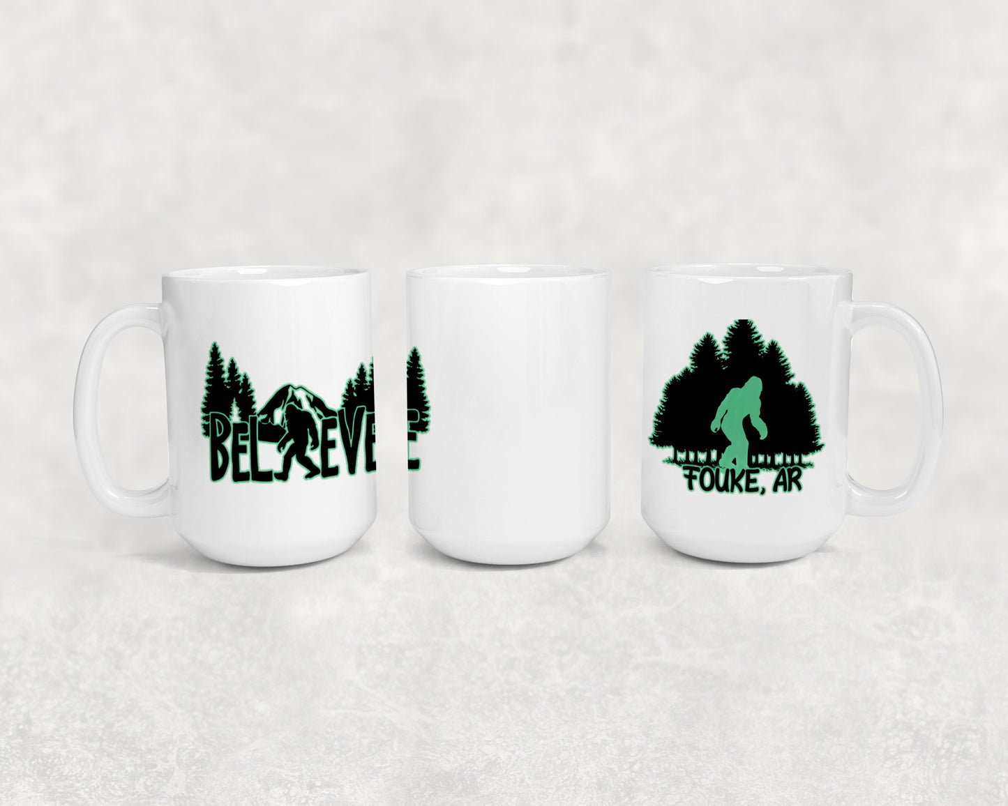 Fouke, Arkansas Bigfoot 15oz Ceramic Mug | Fun Gift for Cryptid Fans, Boggy Creek, Cryptozoology