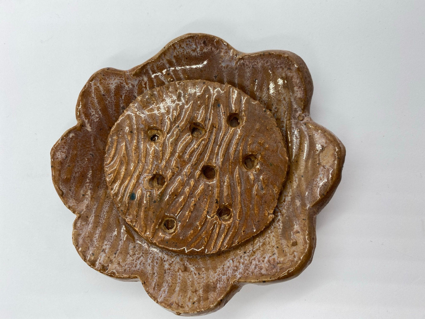 Tree Bark Textured Handmade Soap Dish or Trinket Dish - Stoneware Ceramics