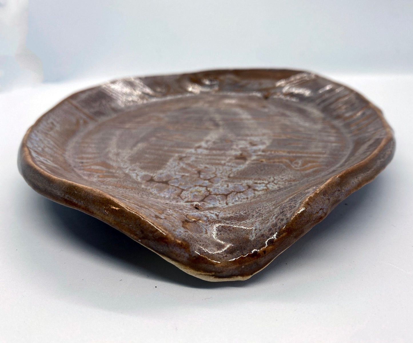 Tree Bark Textured Spoon Rest - Stoneware Ceramics