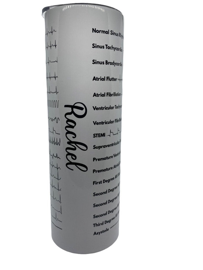 Personalized Cardiology Cardiac EKG ACLS | 30oz Skinny Tumbler | Fun Gift for Nurses, Cardiologists, Medical Students, Electrophysiologists