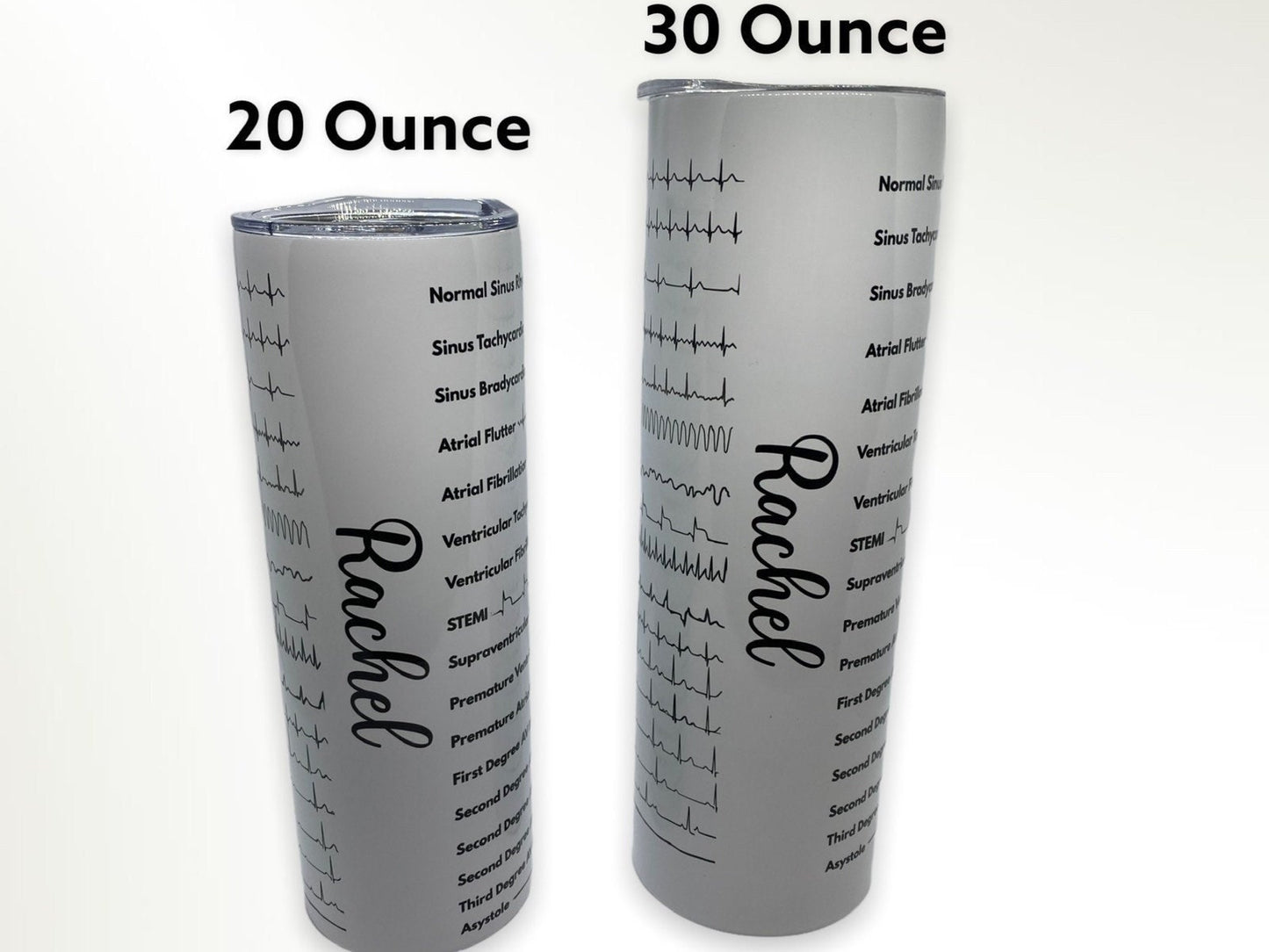Personalized Cardiology Cardiac EKG ACLS | 30oz Skinny Tumbler | Fun Gift for Nurses, Cardiologists, Medical Students, Electrophysiologists