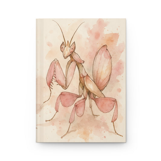 Orchid Mantis Hardcover Journal Matte, Nature Lover Diary Notebook, Botanical Insect Journal, Gift for Writers, A5 Bullet Planner,