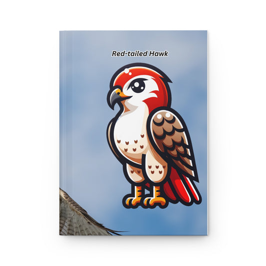 Hardcover Journal Matte, Red-tailed Hawk Notebook - Wildlife Bird Lover Gift, Nature Journal, Bird Watching Diary, Animal Sketchbook,