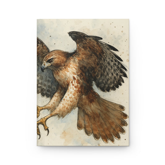 Red-tailed Hawk Hardcover Journal, Nature Notebook, Eco-Friendly Diary, Animal Lover Gift, Bullet Journal, A5 Sketchbook