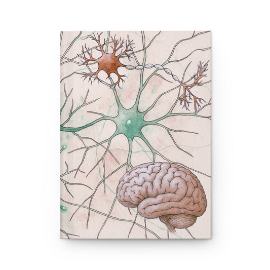 Neurons and Neurology Hardcover Journal Matte, Brain Science Notebook, Medical Student Gift, Science Graduation Gift, Neurologist Stationery