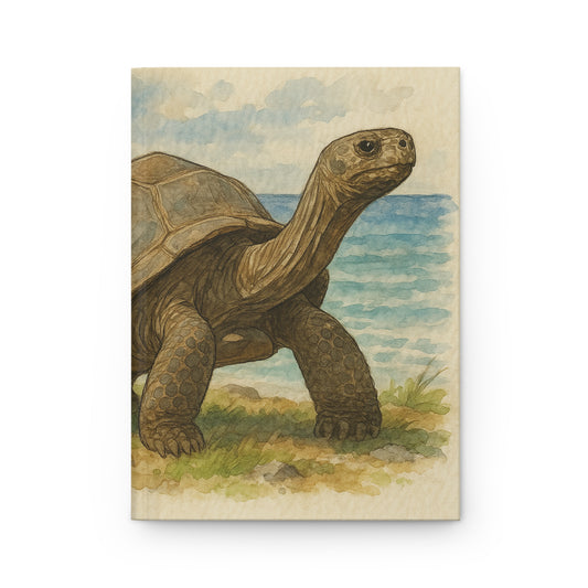 Matte Hardcover Journal, Aldabra Tortoise Notebook, Blank Sketchbook, Nature Lover Gift, Animal Lover Gift, Wildlife Journal, Travel Diary