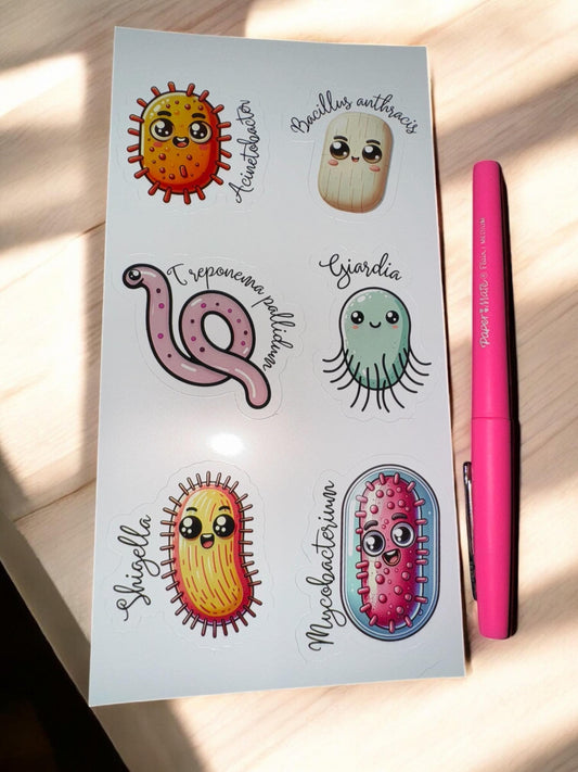 Microbe Stickers - Stickers for Journal Planners Notebook or Laptop