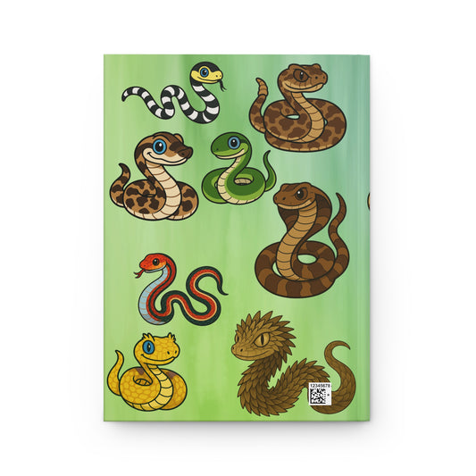 Snake Hardcover Journal Matte, Reptile Notebook, Serpent Diary, Lizard Notepad, Animal Lover Gift