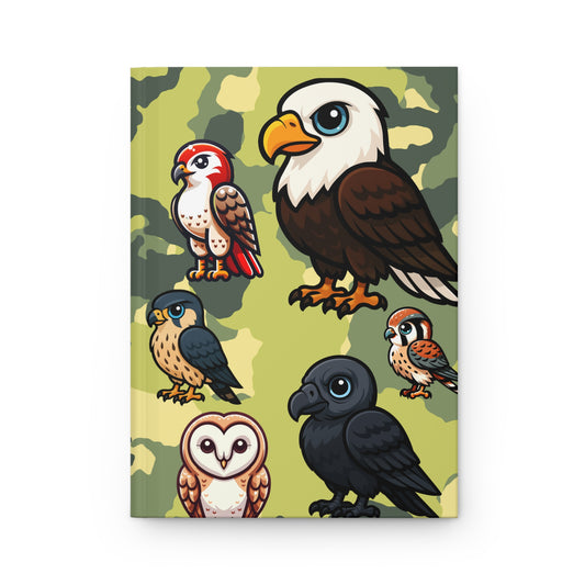Birds of Prey Hardcover Journal Matte, Falconry Birdwatching Notebook, Raptors Wildlife Diary, Gift for Birders, Nature Lover Sketchbook