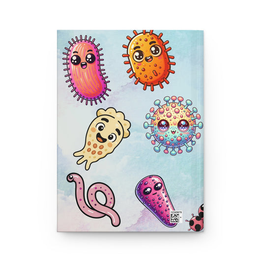 Hardcover Journal Matte, Cartoon Microbe Notebook - Wildlife Bird Lover Gift, Nature Journal, Bird Watching Diary, Animal Sketchbook,