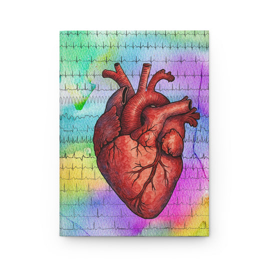 Hardcover Journal Matte, Cardiac EKG Journal - Heartbeat Writing Notebook, Medical Student Gift, Doctor Graduation Present, Nurse