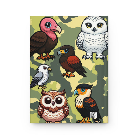 Birds of Prey Hardcover Journal Matte, Falconry Birdwatching Notebook, Raptors Wildlife Diary, Gift for Birders, Nature Lover Sketchbook