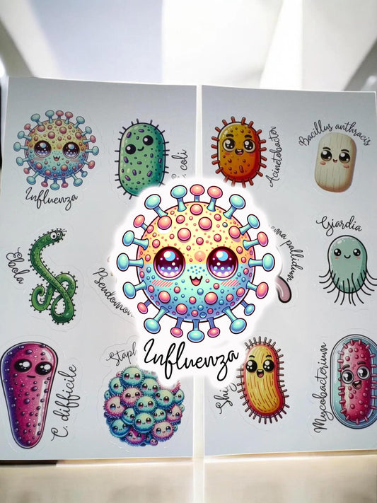 Microbe Stickers - Stickers for Journal Planners Notebook or Laptop