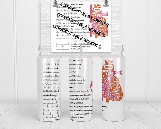 Cardiology Cardiac EKG ACLS | 20oz Skinny Tumbler | Fun Gift for Nurses, Cardiologists, Medical Students, Electrophysiologists