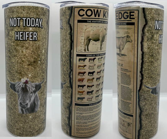 Cattle Cow Knowledge Tumbler | 20oz Skinny Tumbler | Gifts for Her, Gift for Mom, Farmer, Barn, Cowgirl gifts