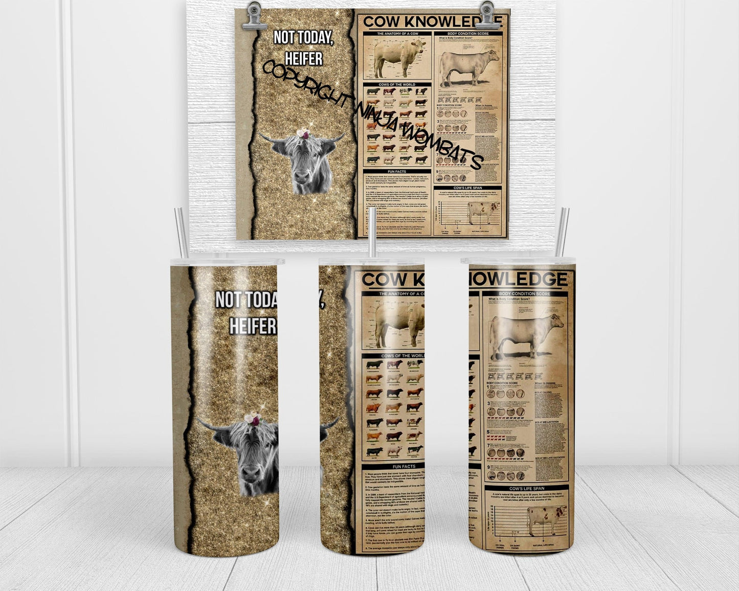 Cattle Cow Knowledge Tumbler | 20oz Skinny Tumbler | Gifts for Her, Gift for Mom, Farmer, Barn, Cowgirl gifts