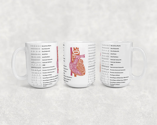 Cardiology Cardiac EKG ACLS | 15oz Ceramic Mug | Fun Gift for Nurses, Cardiologists, Medical Students, Electrophysiologists