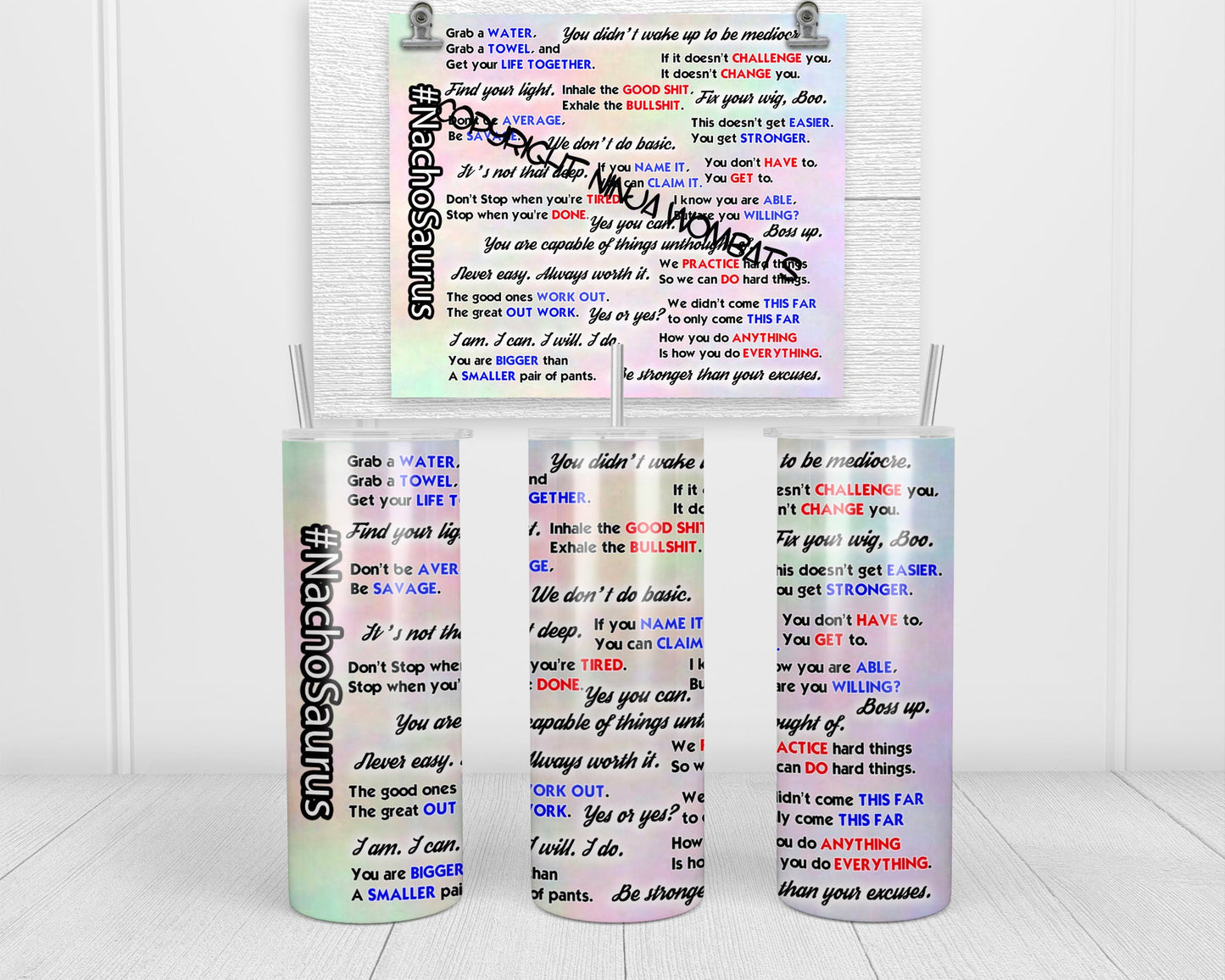 Spin Instructor Quotes | 20oz Skinny Tumbler | Inspirational Gift for Cyclists, Fitness Friends, Peloton Fans
