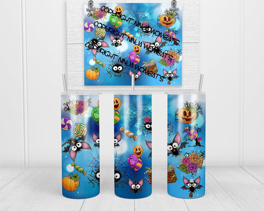 Halloween Bats Tumbler, Cup | 20oz Skinny Tumbler | Fun Halloween Bats