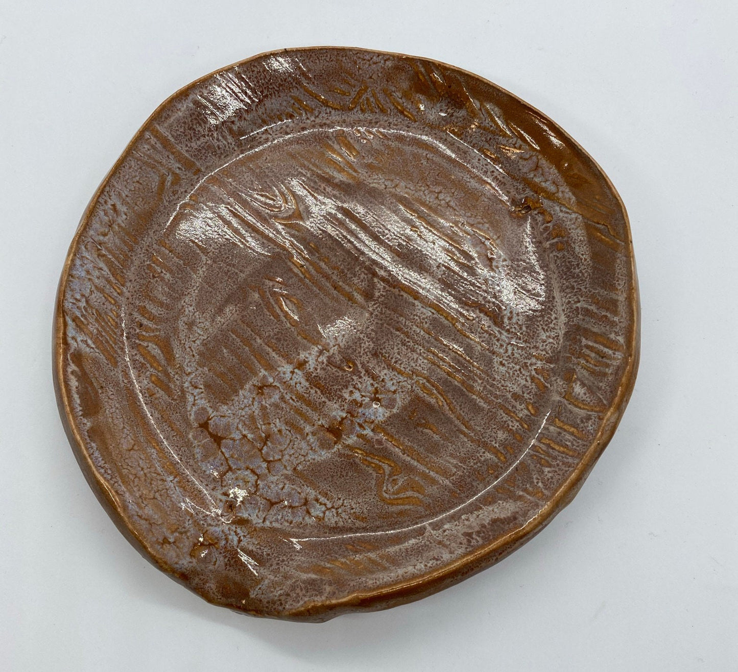 Tree Bark Textured Spoon Rest - Stoneware Ceramics