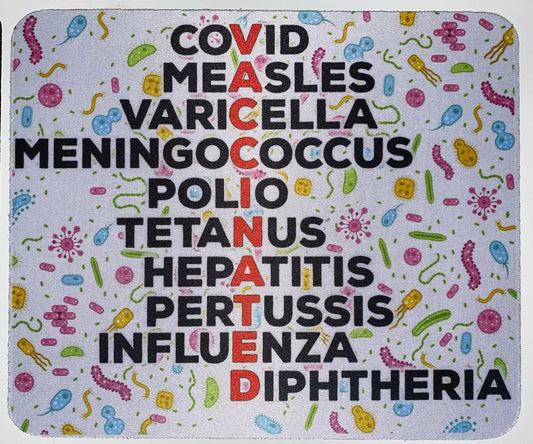 Vaccinated Mousepad, Vaccine Mousepad, Vaccinated Accessories, Nurse Mousepad, Vaccines Saves Lives, Vaccine Preventable Disease Accessories