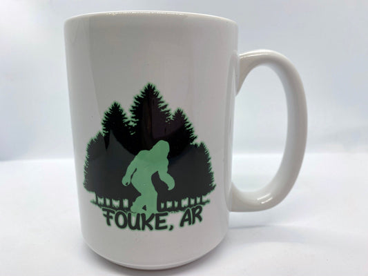 Fouke, Arkansas Bigfoot 15oz Ceramic Mug | Fun Gift for Cryptid Fans, Boggy Creek, Cryptozoology