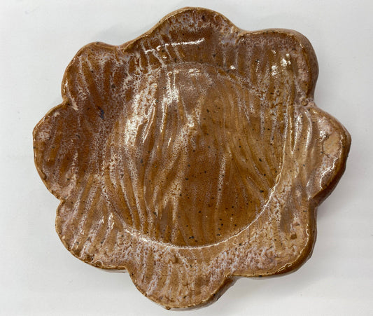 Tree Bark Textured Handmade Soap Dish or Trinket Dish - Stoneware Ceramics