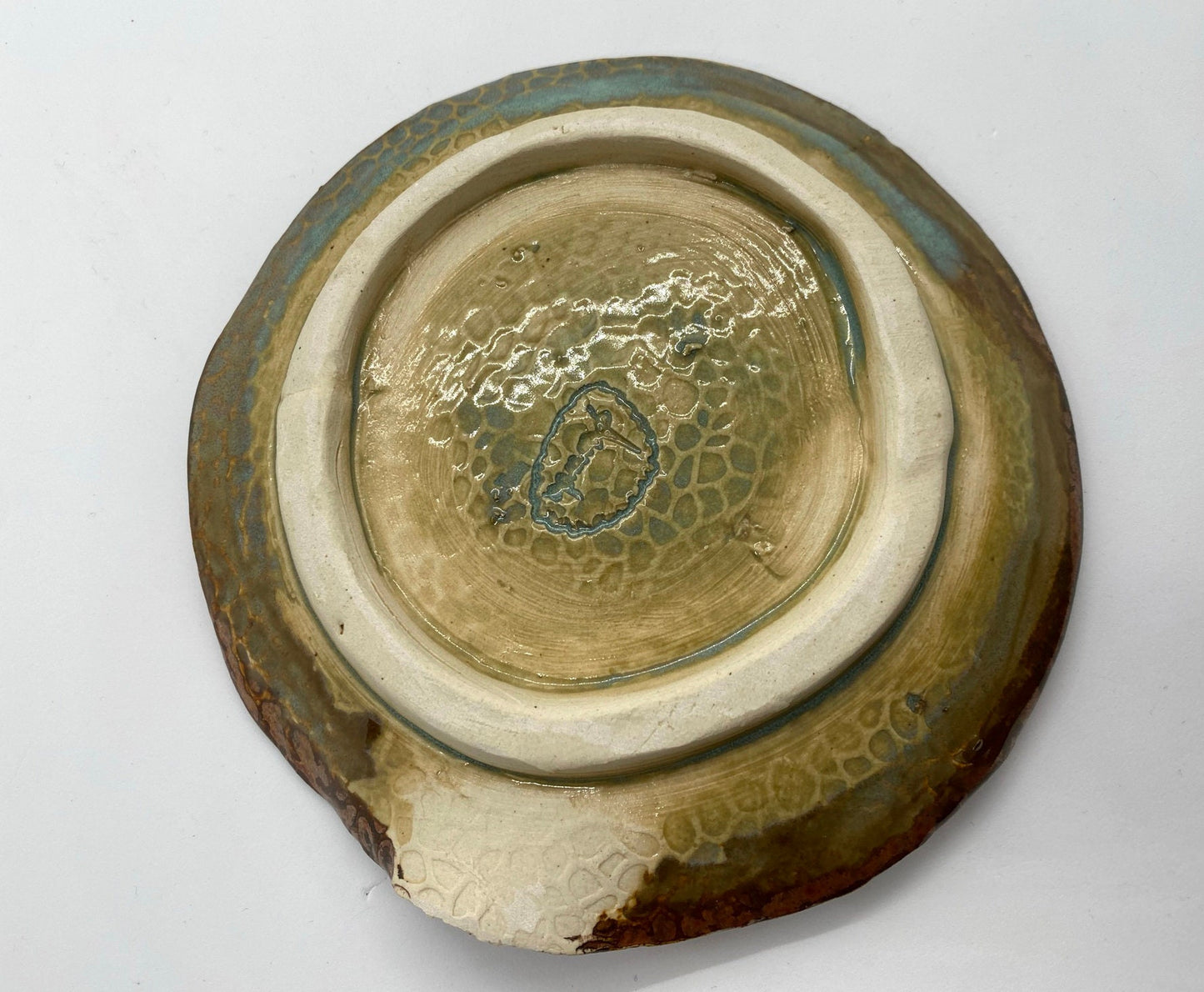 Dragon Scale Textured Metallic Spoon Rest - Porcelain Ceramics