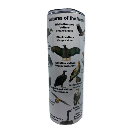 Vultures of the World Cup | 20oz Skinny Tumbler |  Gift for Wildlife Lover, Falconer, Educator, Over the Hill Gift