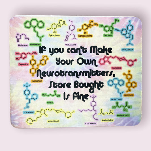 Neurotransmitter Mouse Pad, Fun Physician, Pharmacist, Nurse, Mental Illness Advocacy