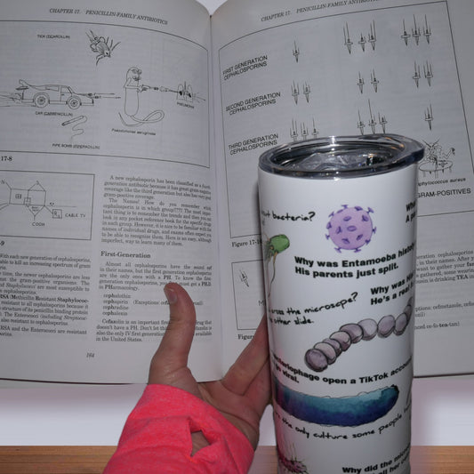 Microbiology Puns | 20oz Skinny Tumbler | Fun Gift for Microbiologists, Infectious Disease Professionals, Teachers