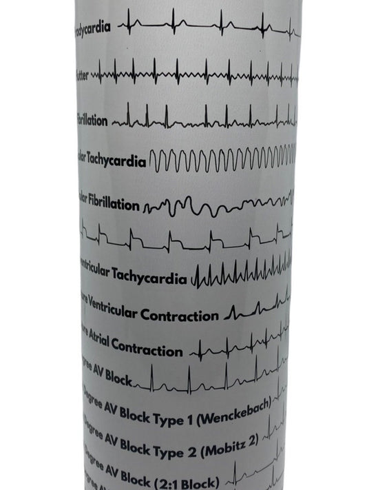 Personalized Cardiology Cardiac EKG ACLS | 30oz Skinny Tumbler | Fun Gift for Nurses, Cardiologists, Medical Students, Electrophysiologists