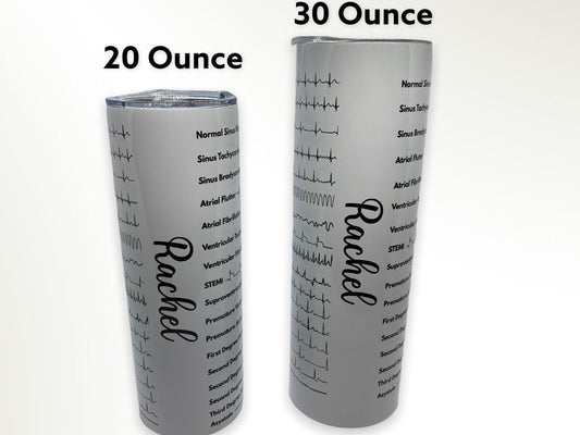 Personalized Cardiology Cardiac EKG ACLS | 30oz Skinny Tumbler | Fun Gift for Nurses, Cardiologists, Medical Students, Electrophysiologists