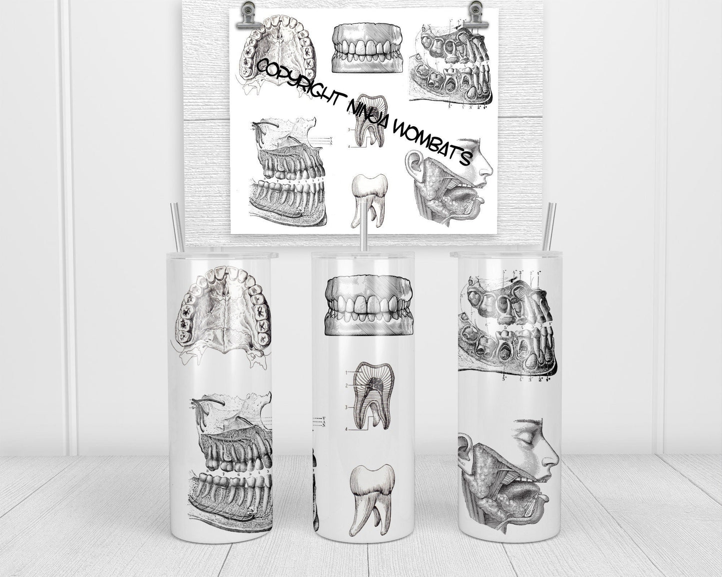 Personalized Dentistry Tooth Oral Surgeon | 20oz Skinny Tumbler | Fun Gift for Dentists, Oral Hygienist, Dental Students